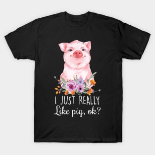 I Just Really Like Pigs, Ok? T-Shirt